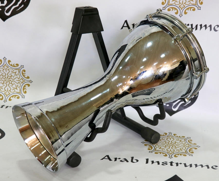 Emin Professional Medium Bass Turkish Darbuka Chrome Plated Copper #2